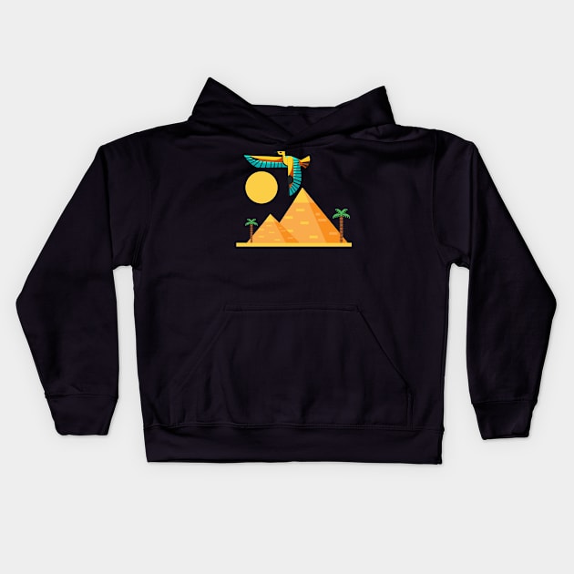 Egyptian pyramids Kids Hoodie by FK